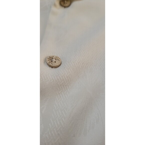 Tommy Bahama Hawaiian Camp Shirt Size XL Men White Silk Shirt Vacation Floral - Picture 8 of 16